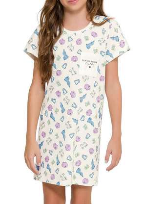 Camisola Infantil Menina Curta Espaço Pijama 4050039 - ESPAÇO PIJAMA