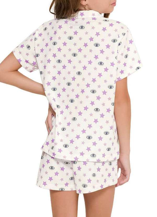 Espaço Pijama - Pijama Infantil Menina Curto com Abertura Espaço Pijama 4050036 Off-White 2