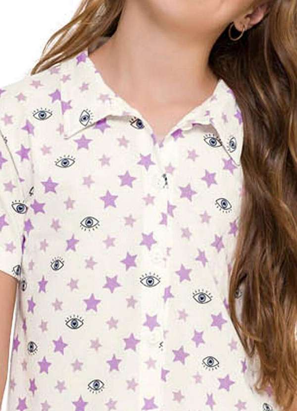 Espaço Pijama - Pijama Infantil Menina Curto com Abertura Espaço Pijama 4050036 Off-White 3