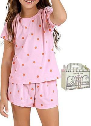 Pijama Infantil Menina Curto Cor com Amor 2050041 - COR COM AMOR