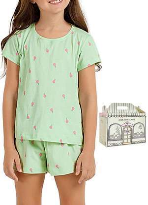 Pijama Infantil Menina Curto Cor com Amor 2050042 - COR COM AMOR