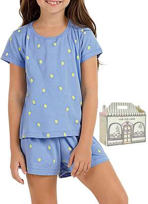 Pijama Infantil Menina Curto Cor com Amor 2050044 - COR COM AMOR