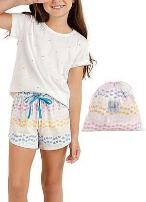 Pijama Infantil Menina Curto Cor com Amor 2050048 - COR COM AMOR