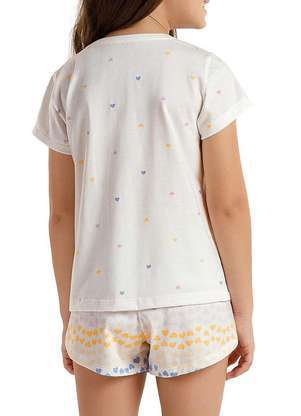 Pijama Infantil Menina Curto Cor com Amor 2050048 - COR COM AMOR