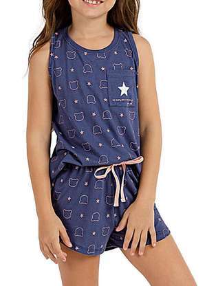 Pijama Infantil Menina Curto Cor com Amor 2050050 - COR COM AMOR