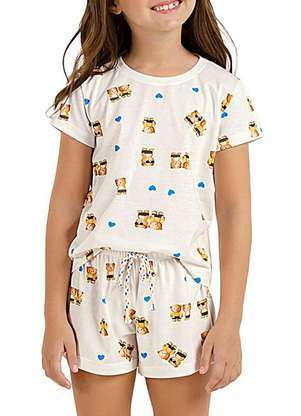 Pijama Infantil Menina Curto Cor com Amor 2050066 - COR COM AMOR
