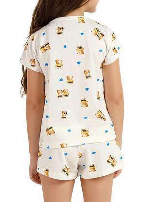 Pijama Infantil Menina Curto Cor com Amor 2050066 - COR COM AMOR