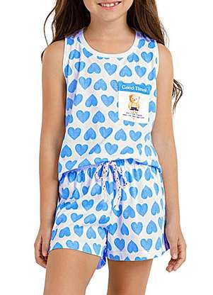 Pijama Infantil Menina Curto Cor com Amor 2050069 - COR COM AMOR