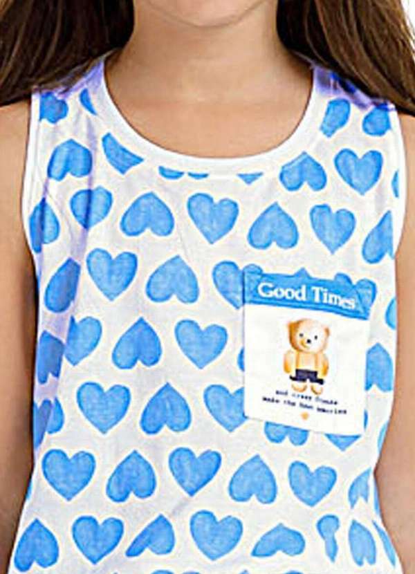 Cor com Amor - Pijama Infantil Menina Curto Cor com Amor 2050069 Corações-Azul 3