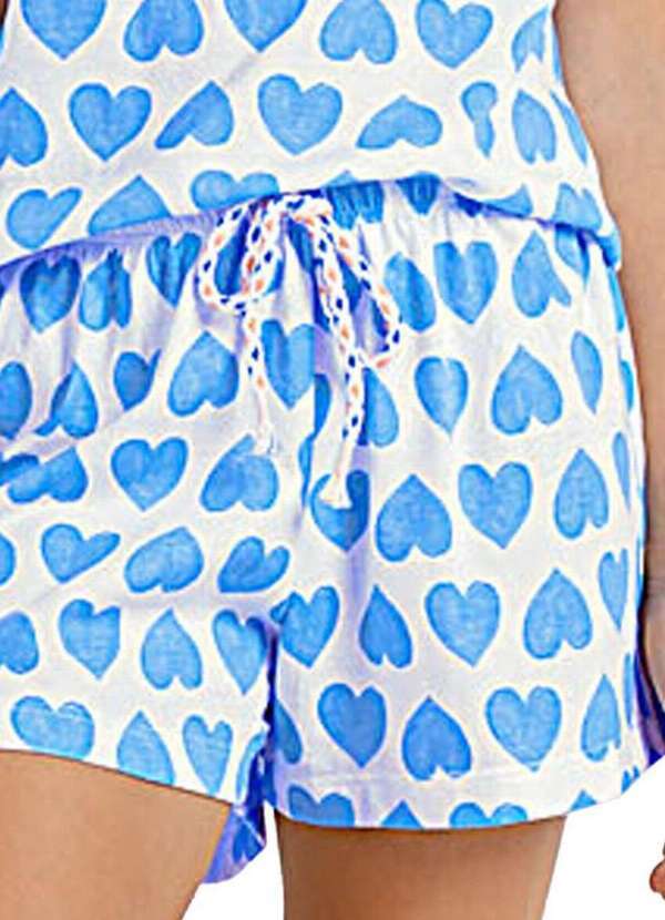 Cor com Amor - Pijama Infantil Menina Curto Cor com Amor 2050069 Corações-Azul 4