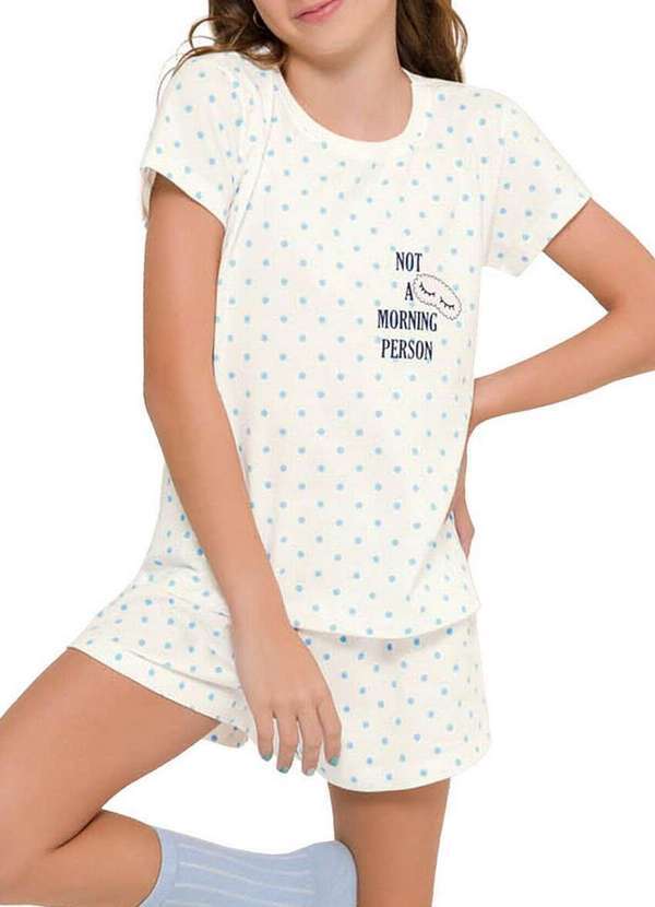 Espaço Pijama - Pijama Infantil Menina Curto Espaço Pijama 4050023 Poá-Azul