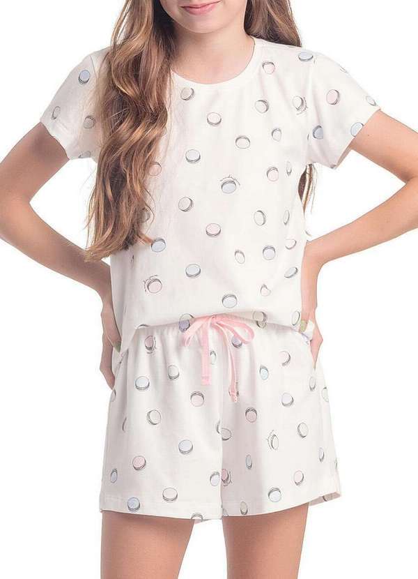 Espaço Pijama - Pijama Infantil Menina Curto Espaço Pijama 4050056 Off-White