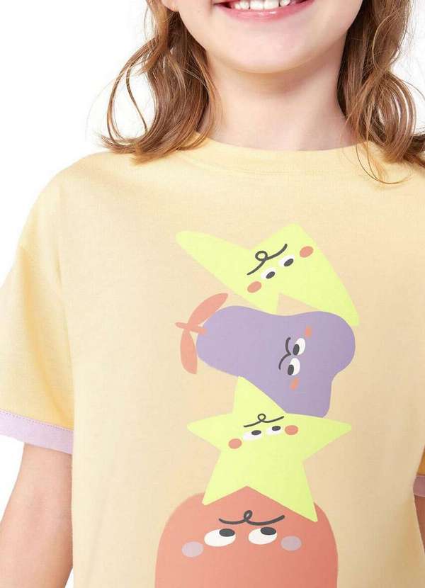 Hering - Pijama Infantil Menina Curto Hering 56l4 1b-Amarelo-Claro 3