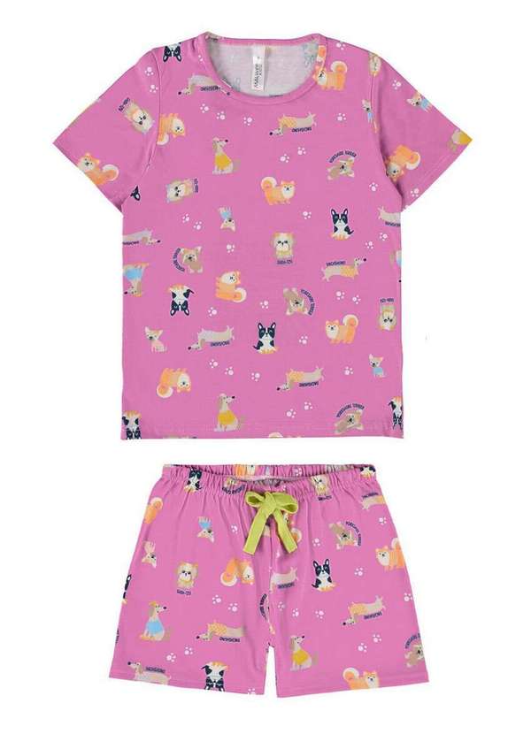 Malwee - Pijama Infantil Menina Curto Malwee 1000122802 Dm92b-Lilas