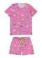 Malwee - Pijama Infantil Menina Curto Malwee 1000122802 Dm95b-Rosa - variação: Dm92b-Lilas