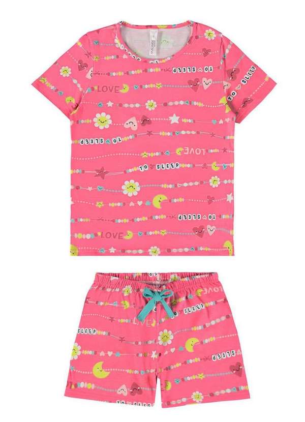 Malwee - Pijama Infantil Menina Curto Malwee 1000122802 Dm95b-Rosa 2
