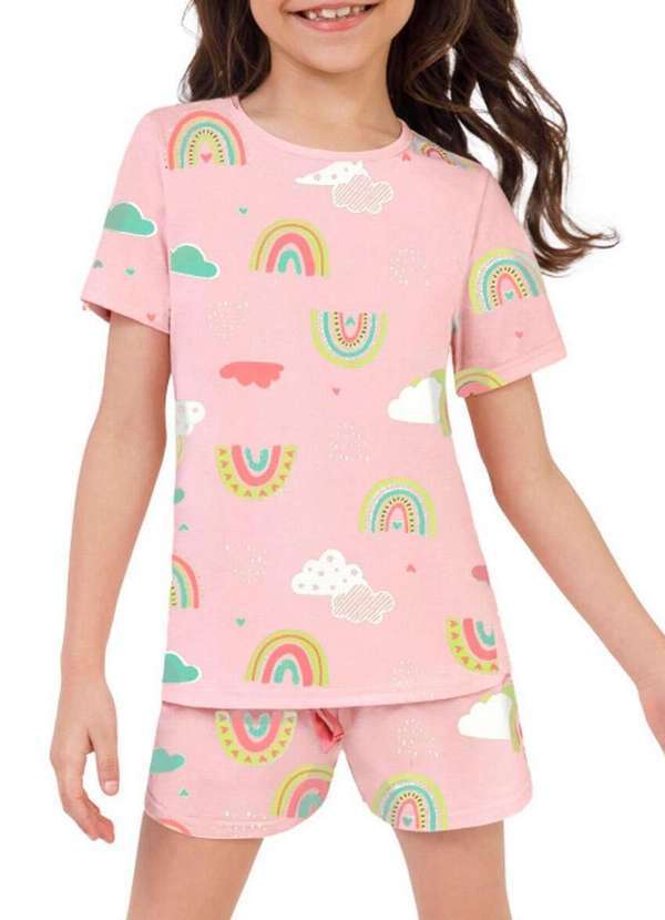 Malwee - Pijama Infantil Menina Curto Malwee 1000126316 Dq03a-Rosa