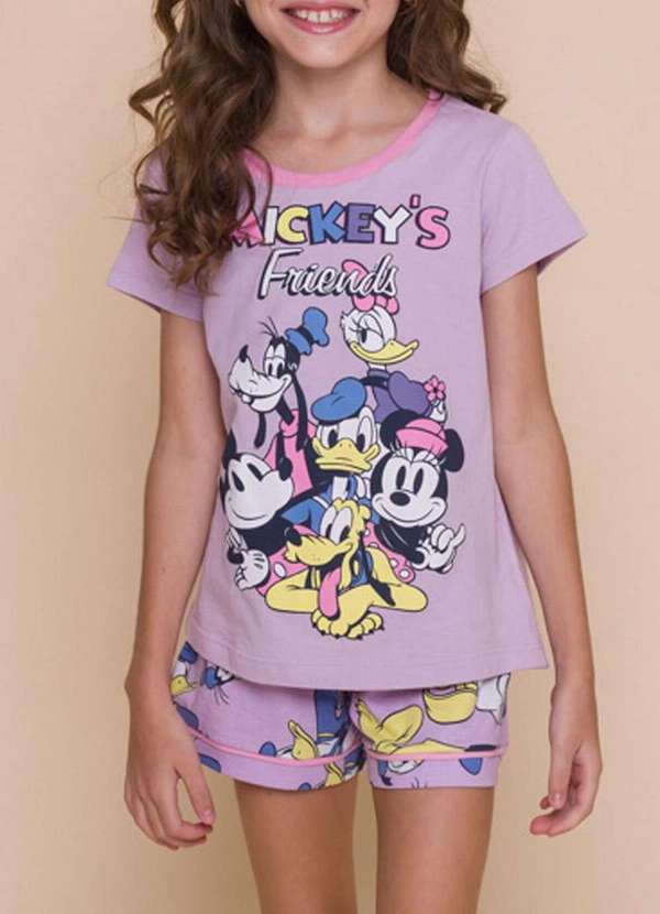 Disney - Pijama Infantil Menina Curto Mickey Mouse 49.03.0043 Lilás