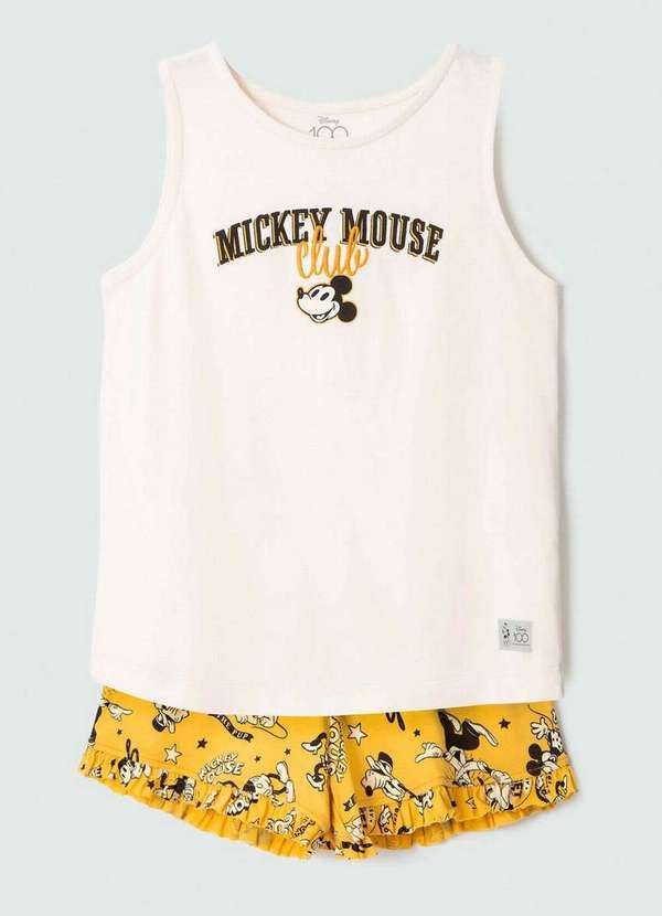 Hering - Pijama Infantil Menina Curto Mickey Mouse 56kb 1a-Amarelo