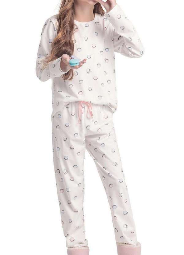 Espaço Pijama - Pijama Infantil Menina Longo Espaço Pijama 4050054 Off-White