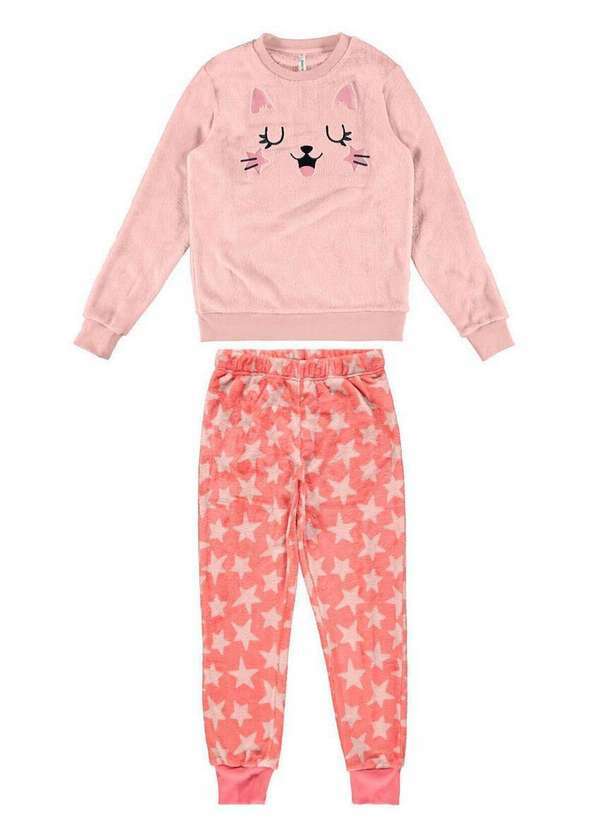 Malwee - Pijama Infantil Menina Longo Malwee 1000103817 Cb66a-Rosa