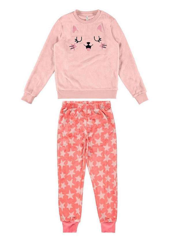 Malwee - Pijama Infantil Menina Longo Malwee 1000103817 Cb66a-Rosa