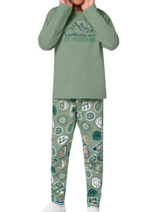 Malwee - Pijama Infantil Menina Longo Malwee 1000116506 03956-Verde