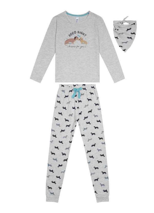Malwee - Pijama Infantil Menina Longo Malwee 1000117604 40000-Cinza-Claro