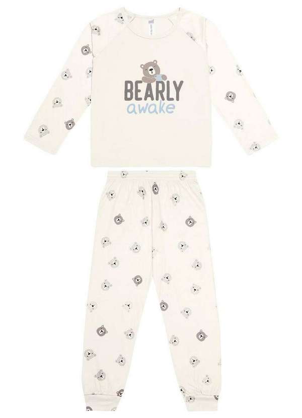 Malwee - Pijama Infantil Menina Longo Malwee 1000124682 02143-Off-White 2
