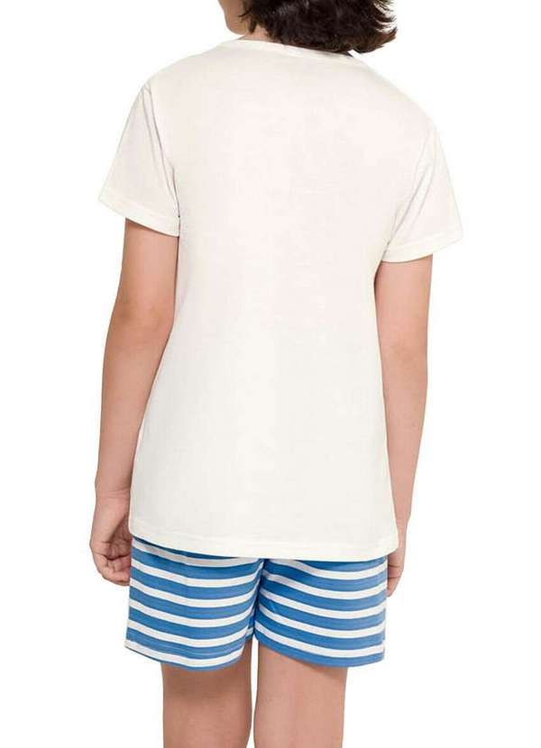 Espaço Pijama - Pijama Infantil Menino Curto Espaço Pijama 4060008 Off-White-Azul 2