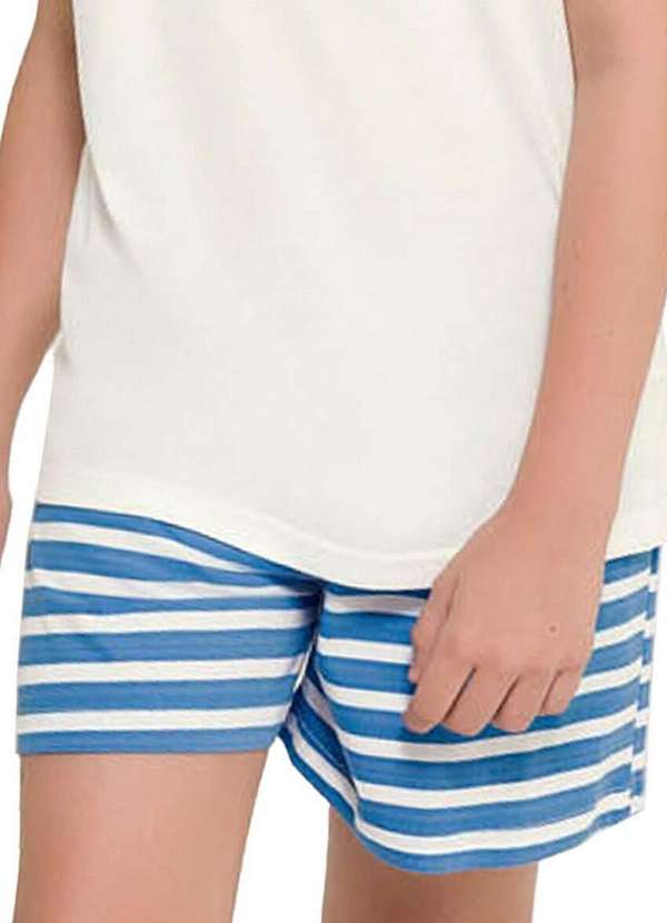 Espaço Pijama - Pijama Infantil Menino Curto Espaço Pijama 4060008 Off-White-Azul 4