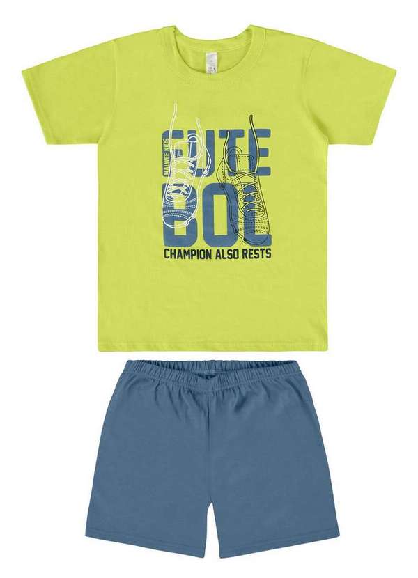 Malwee - Pijama Infantil Menino Curto Malwee 1000122845 02158-Verde-Azul