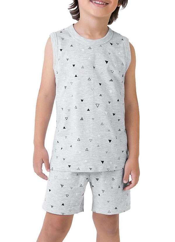 Malwee - Pijama Infantil Menino Curto Malwee 1000125127 Zz32a-Cinza-