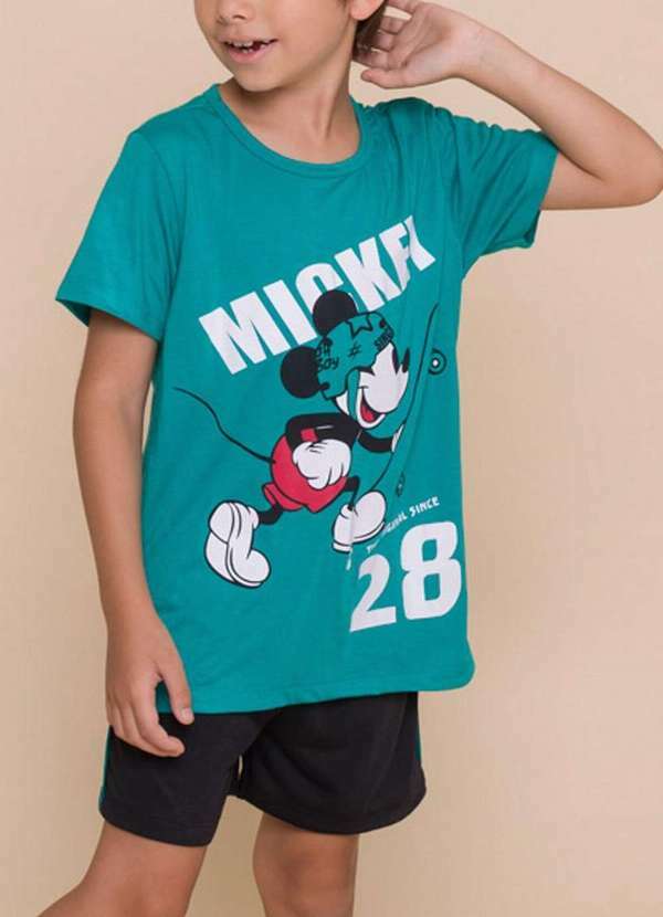 Disney - Pijama Infantil Menino Curto Mickey Mouse 52.03.0034 Verde