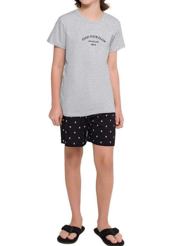 Espaço Pijama - Pijama Infantil Menino Espaço Pijama 4060007 Cinza-Preto 5