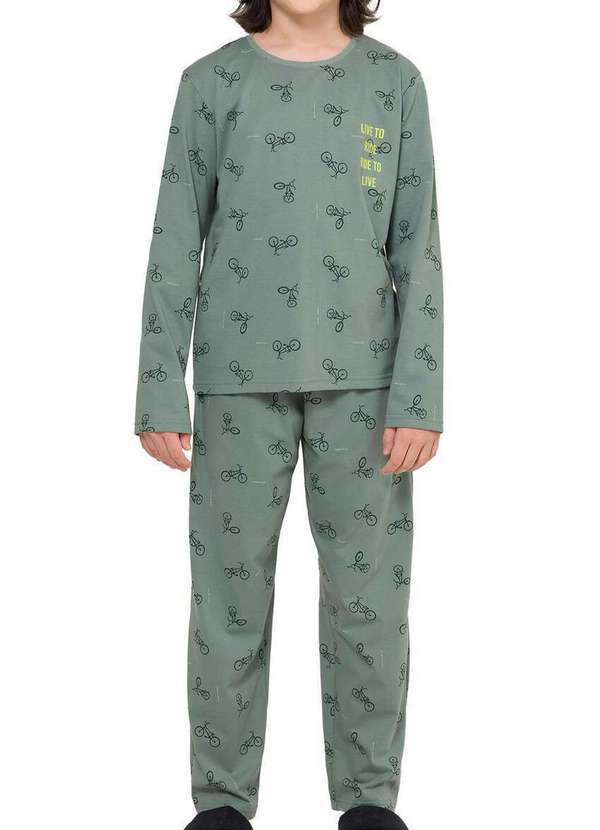 Espaço Pijama - Pijama Infantil Menino Longo Espaço Pijama 4060004 Verde