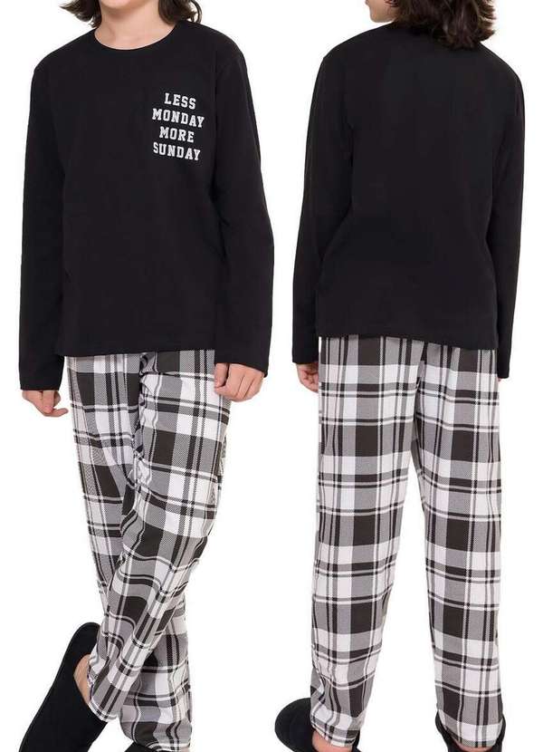 Espaço Pijama - Pijama Infantil Menino Longo Espaço Pijama 4060006 Preto 3