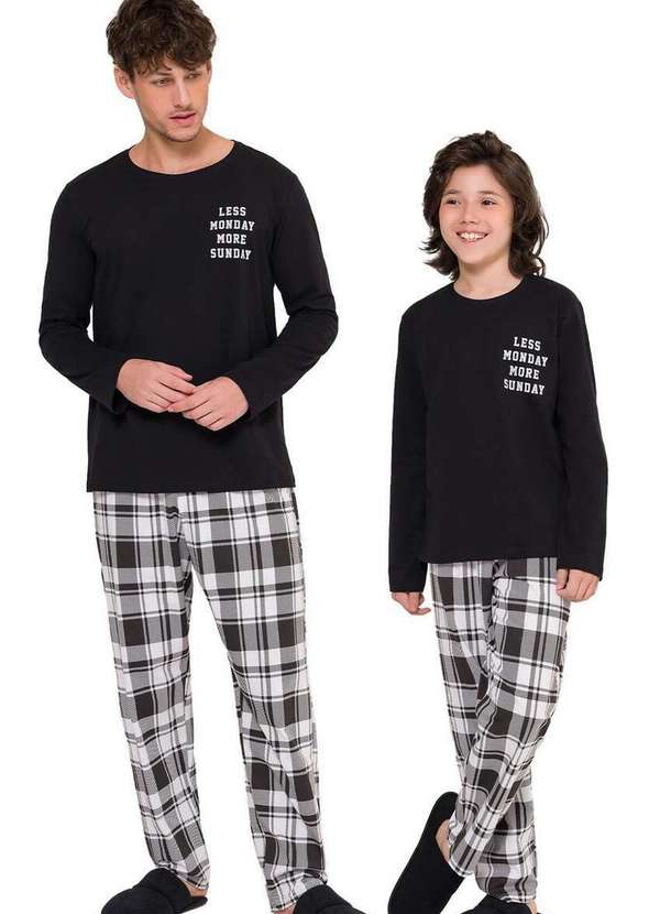 Espaço Pijama - Pijama Infantil Menino Longo Espaço Pijama 4060006 Preto 4