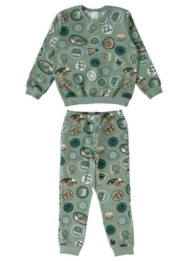 Malwee - Pijama Infantil Menino Longo Malwee 1000116543 De88a-Verde