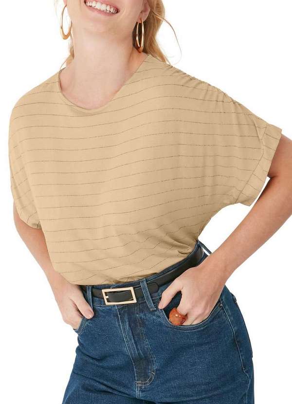 Malwee - Blusa Feminina Ampla Malwee 1000129556 D026h-Bege