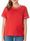 Malwee - Blusa Feminina Malwee 1000132867 00383-Off-White - variação: 02226-Vermelho