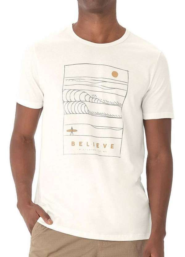 Malwee - Camiseta Masculina Regular Malwee 1000123778 01739-Off-White