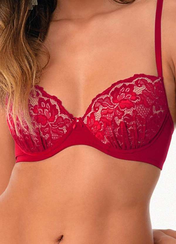 Demillus - Sutiã com Aro e Bojo Desejo Demillus 67854 06-Carmim