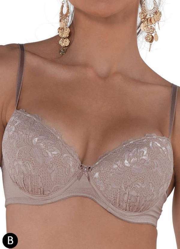 Demillus - Sutiã com Aro e Bojo Desejo Demillus 67854 55-Bege-Rosado