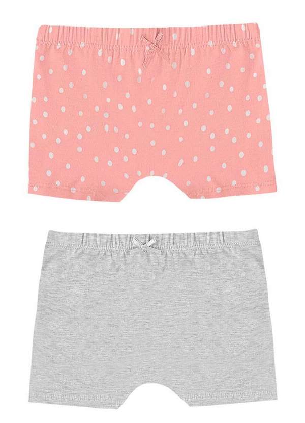 Malwee - Kit com 2 Calcinhas Infantil Malwee 1000111502 D013z-Rosa-Cinza