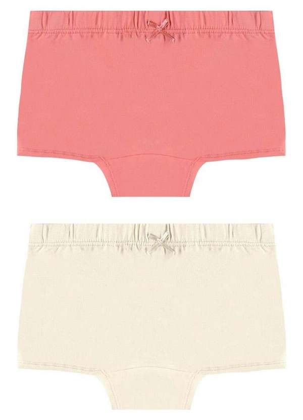 Malwee - Kit com 2 Calcinhas Infantil Malwee 1000111502 D020u-Rosa-Off-White