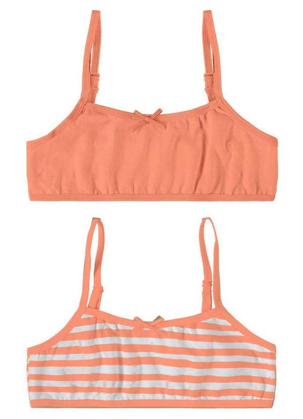 Malwee - Kit com 2 Tops sem Aro e sem Bojo Infantil Malwee 1000090619 C174a-Salmão