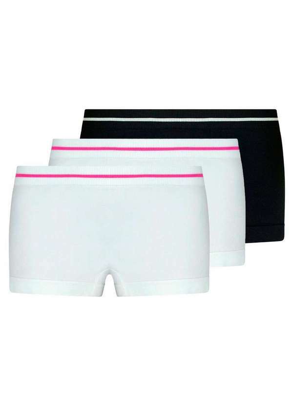 Lupo - Kit com 3 Calcinhas Infantil Lobinha 18720-001 Branco-Preto
