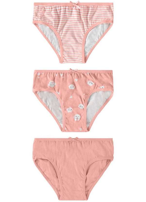 Malwee - Kit com 3 Calcinhas Infantil Malwee 1000111571 D009u-Rosa