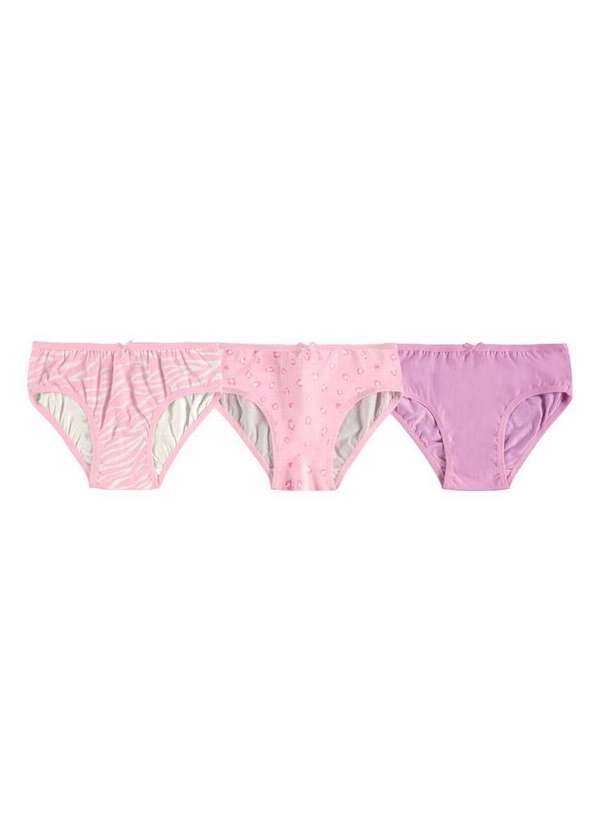 Malwee - Kit com 3 Calcinhas Infantil Malwee 1000111571 D024t-Rosa